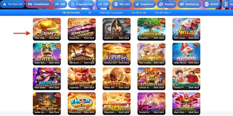 Các game slot hấp dẫn có tại nền tảng 8XBET